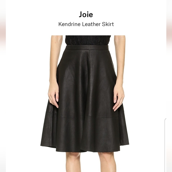 Joie Dresses & Skirts - Joie Black Lambskin A-Line Knee-Length Skirt Genuine Leather